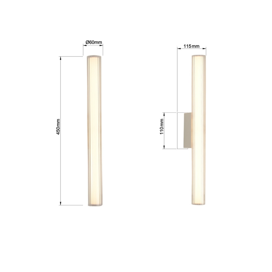 Éclairage LED pour miroir de salle de bains LINEA LED/8W/230V 3000/4000/6000K IP44 45 cm blanc