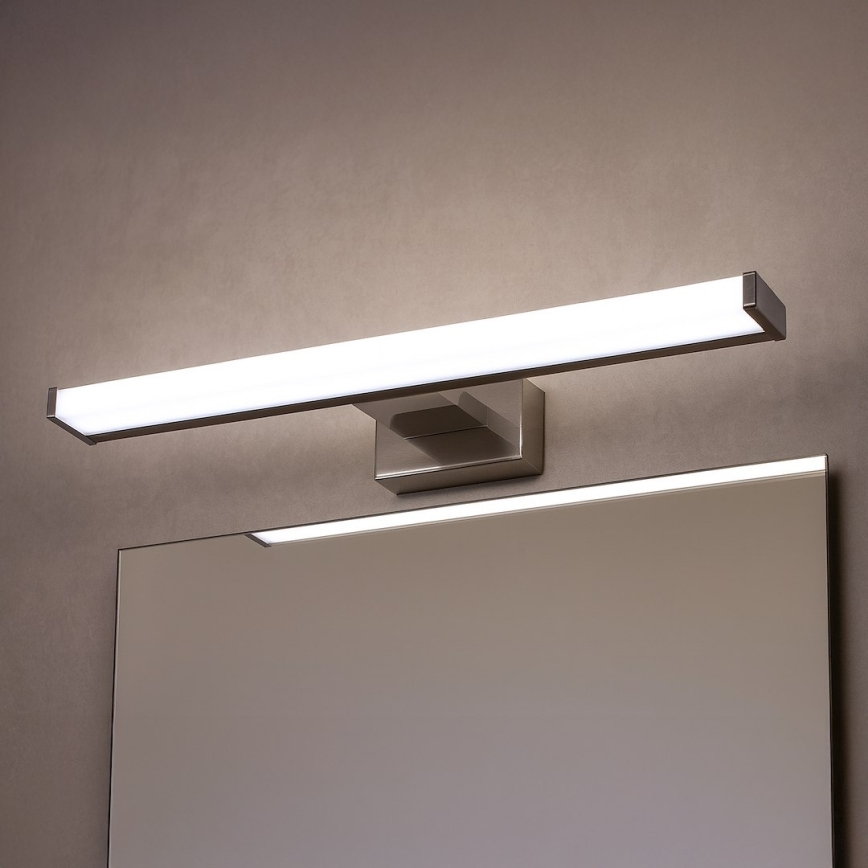 Éclairage LED pour miroir de salle de bains MIRORE, 8W, 230V, 40 cm, IP44, chrome brillant