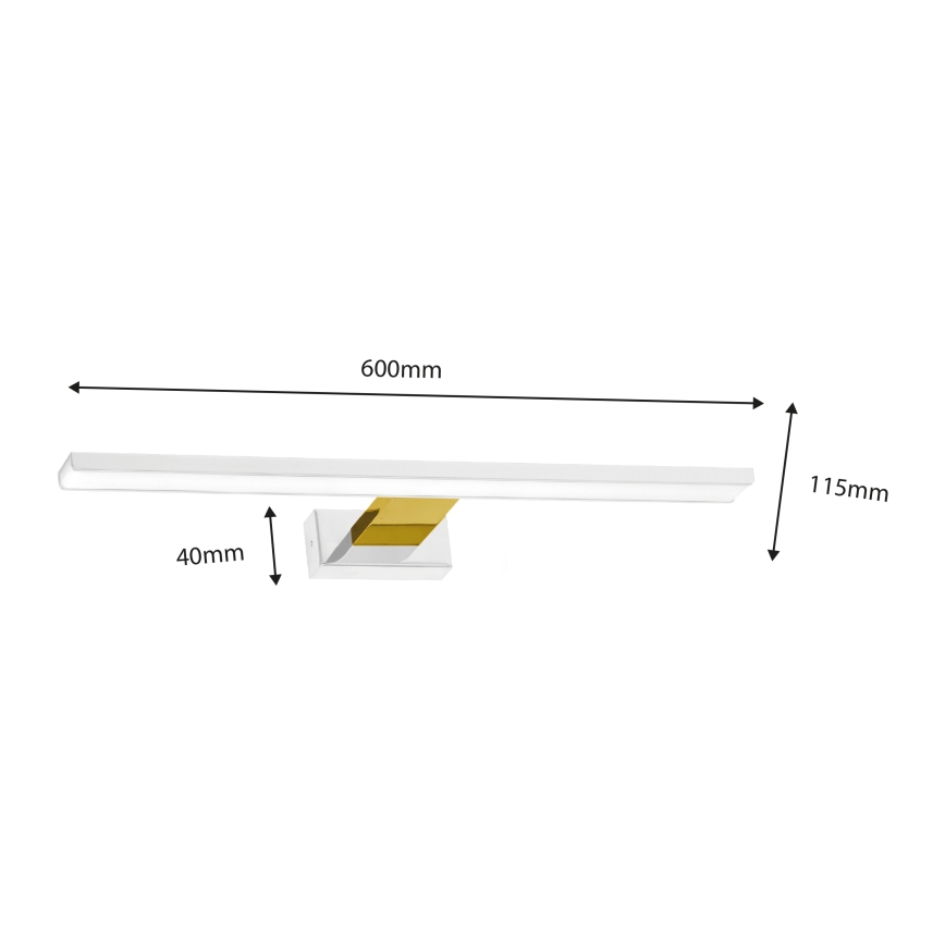Éclairage LED pour miroir de salle de bains SHINE LED/13,8W/230V 60 cm IP44 blanc/doré