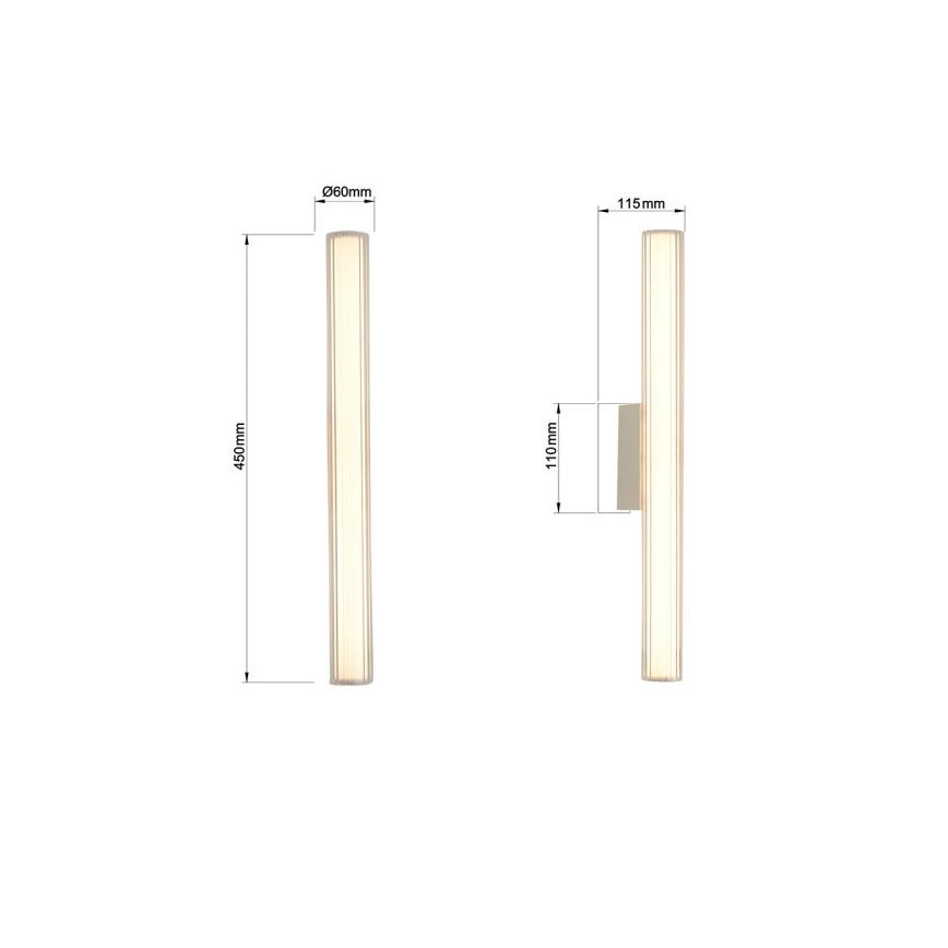 Éclairage de miroir LED pour salle de bains LINEA LED/8W/230V 3000/4000/6000K IP44 45 cm chrome mat