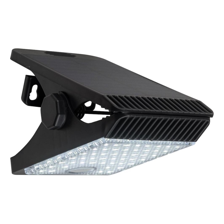 Éclairage solaire avec détecteur de mouvement et crépusculaire CLIPS LED/4W/1200 mAh 3,7V IP44 noir