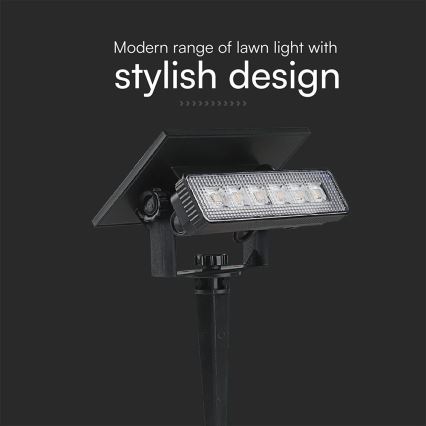 Éclairage solaire 2en1 LED/0,9W/3,7V 3000K IP65 1200 mAh noir