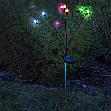 Éclairage solaire RGB FIORINI 8xLED/1,2V 600 mAh IP44 noir
