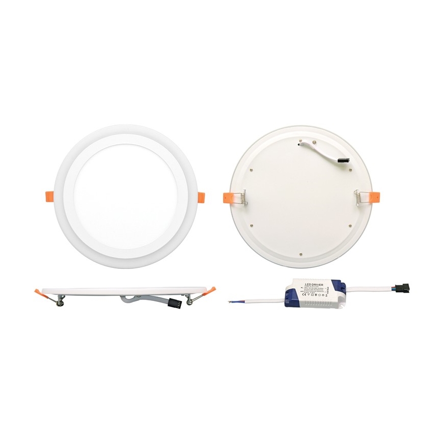 Ecolite DUO-R18W - Spot encastrable LED DUO LED/18W/230V + LED/6W
