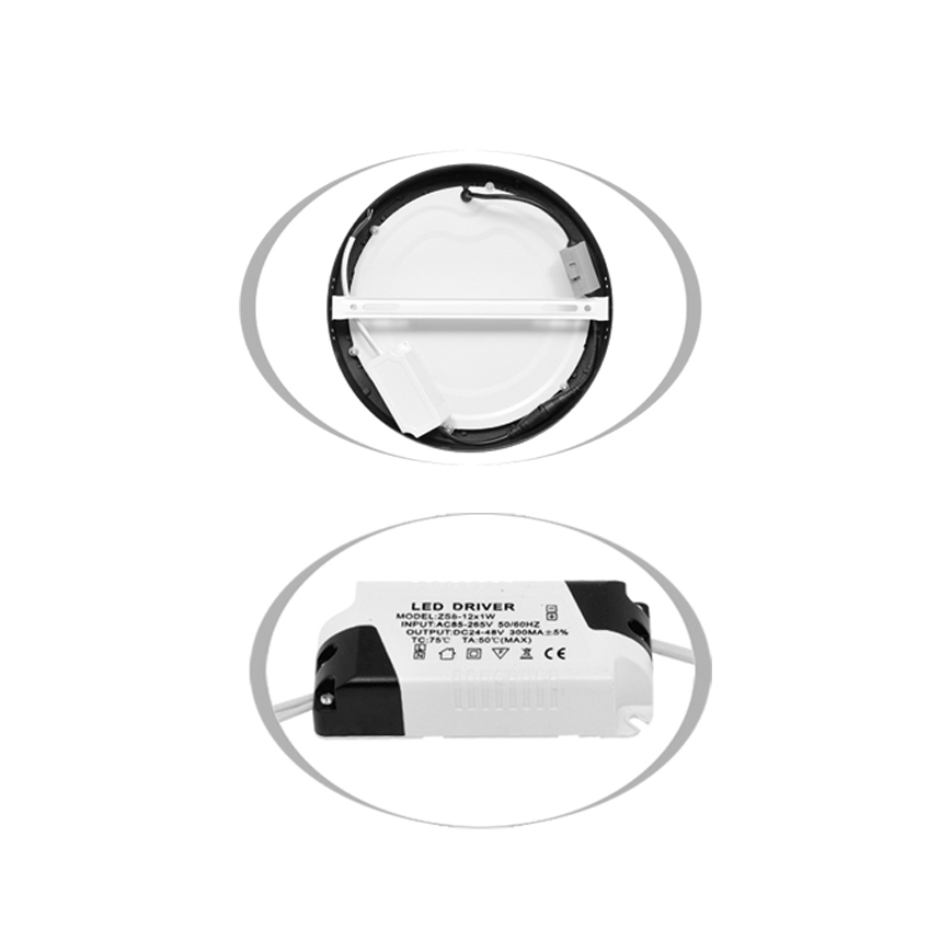 LED-Deckenleuchte LADA LED/12W/230V 3000/4000/6000K d 17 cm schwarz