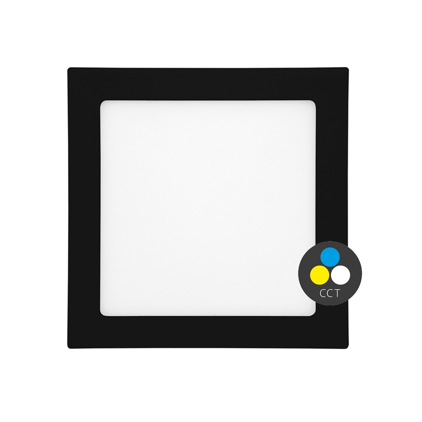 Lampada LED da incasso per bagni RAFA LED/18W/230V 3000/4000/6000K 22x22 cm IP44 nero