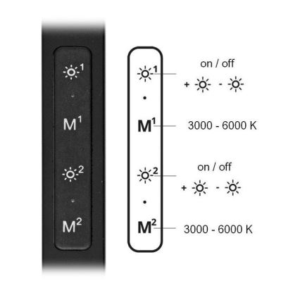 Lampe de table à intensité variable SPACE LED/8W + LED/11W/230V 3000-6000K noir