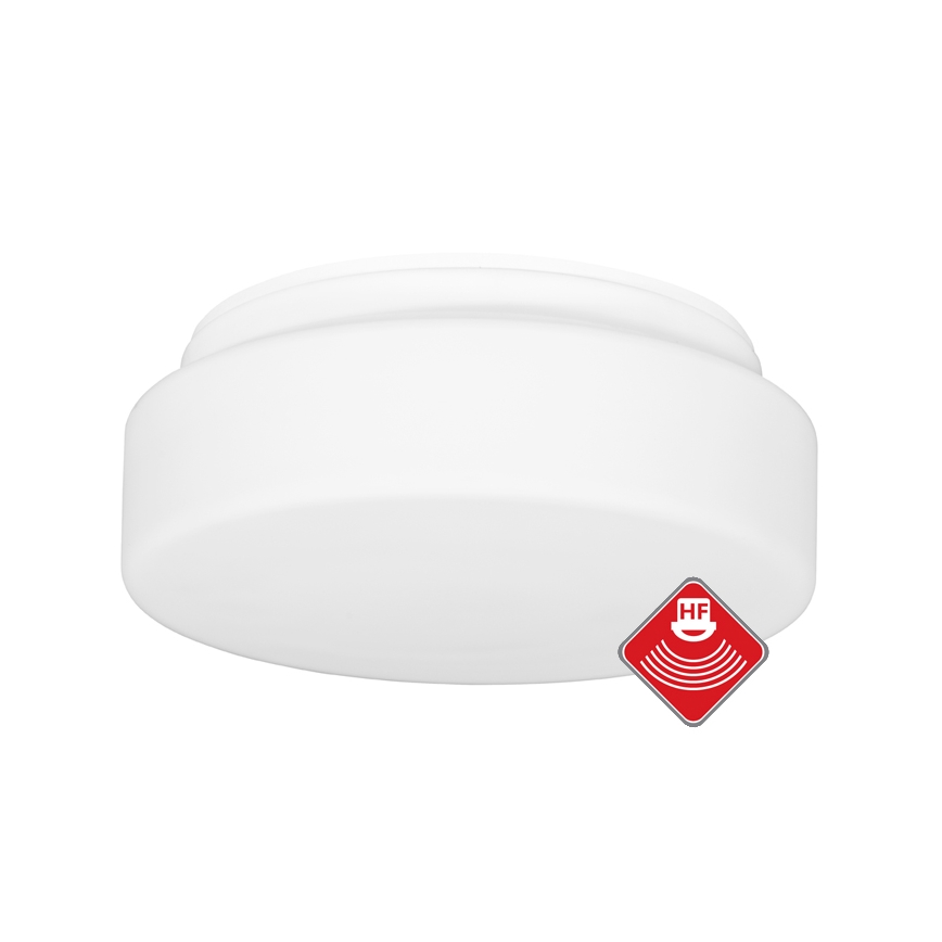 Plafonnier extérieur avec détecteur HECTOR 1xE27/60W/230V d. 25 cm IP44 opale blanc