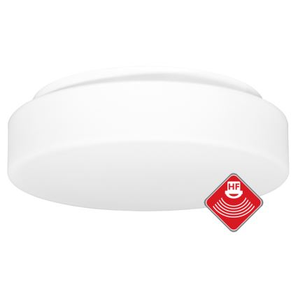 Plafonnier extérieur avec détecteur HECTOR 1xE27/60W/230V d. 30 cm IP44 opale blanc