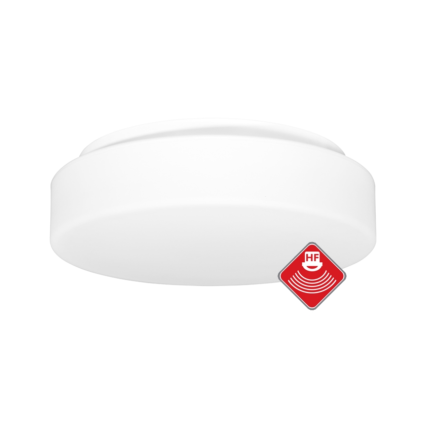 Plafonnier extérieur avec détecteur HECTOR 1xE27/60W/230V d. 30 cm IP44 opale blanc