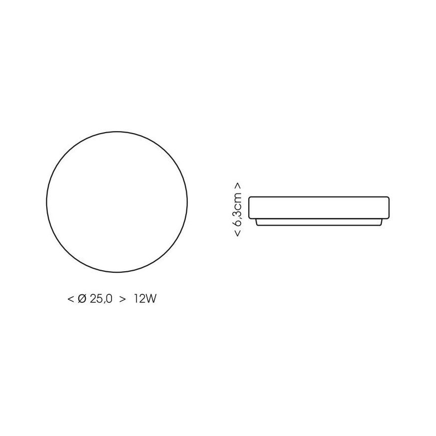 Plafoniera LED da bagno LIRA LED/12W/230V 4000K diametro 25 cm IP44 nero