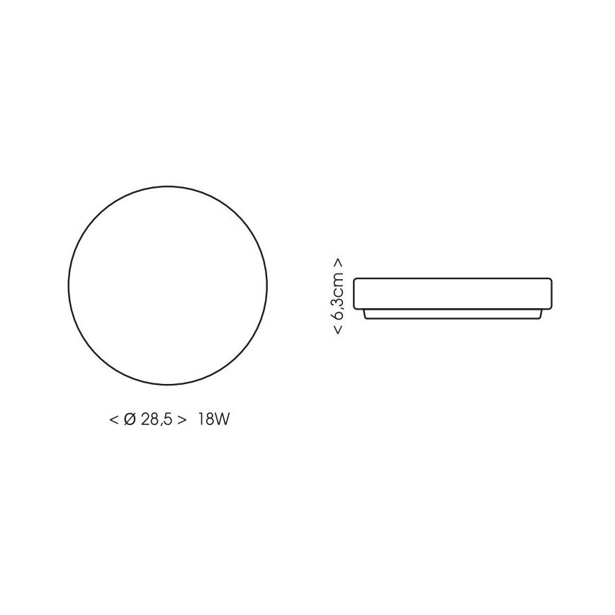 Plafoniera LED da bagno LIRA LED/18W/230V 4000K diametro 28,5 cm IP44