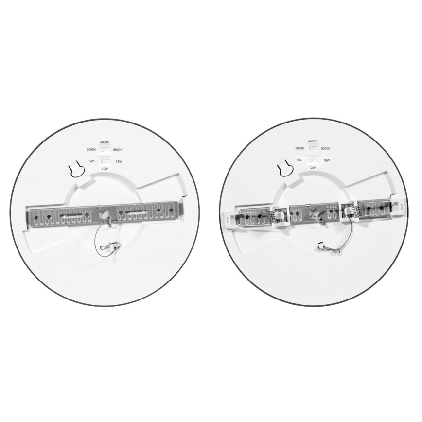 Pannello LED dimmerabile LEXA LED/6/12/18W/230V 3000/4000/6000K diametro 22,5 cm nero
