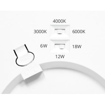 Pannello LED dimmerabile LEXA LED/6/12/18W/230V 3000/4000/6000K diametro 22,5 cm nero