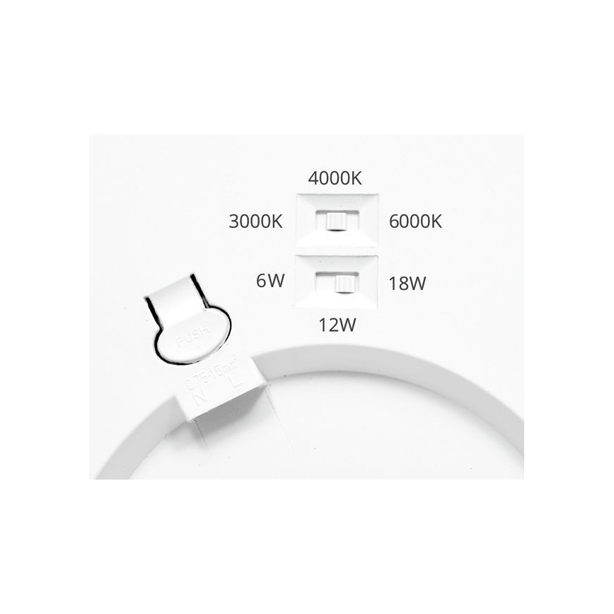 Pannello LED dimmerabile LEXA LED/6/12/18W/230V 3000/4000/6000K diametro 22,5 cm nero
