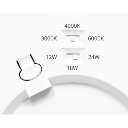 Pannello LED dimmerabile LEXA LED/12/18/24W/230V 3000/4000/6000K diametro 30 cm nero