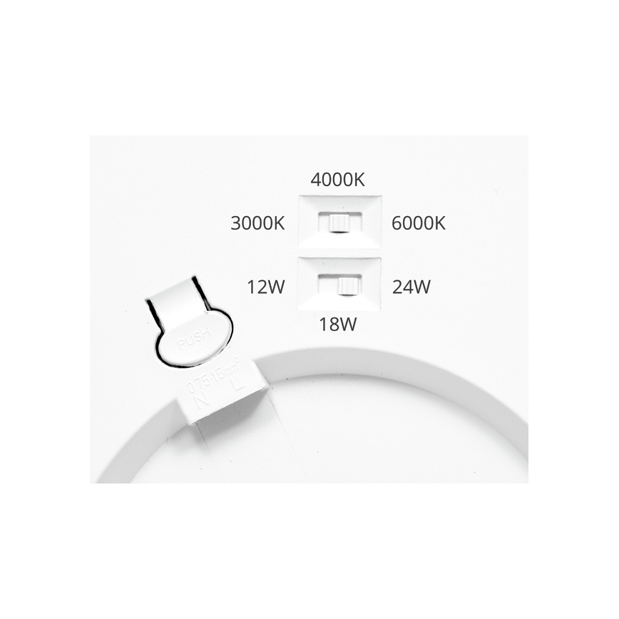 Pannello LED dimmerabile LEXA LED/12/18/24W/230V 3000/4000/6000K diametro 30 cm nero