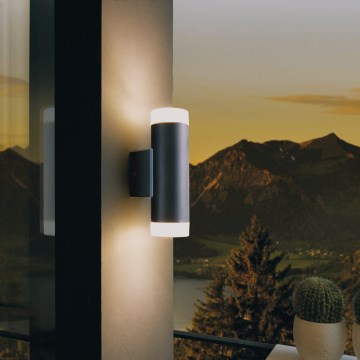 Eglo 13709 - LED-Außenwandleuchte RIGA 2xGU10/4,6W/230V IP44 schwarz