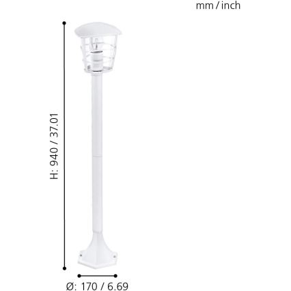 Eglo 18799 - Außenleuchte ALORIA 1xE27/60W/230V IP44 weiß