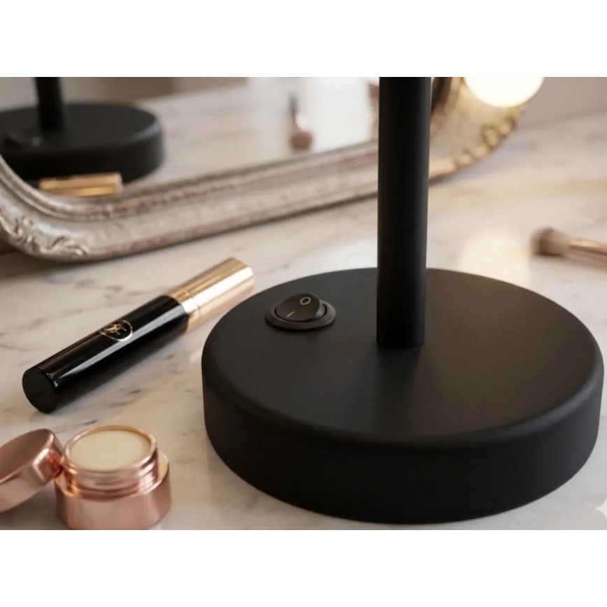 Eglo 201599 - Kosmetikspiegel mit LED-Hintergrundbeleuchtung LED/4W/4xAA IP65 schwarz