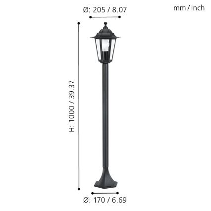 EGLO - Lampada da esterno 1xE27/60W/230V