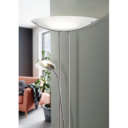 Eglo 25869 - Lampada da terra con dimmer BAYA 1xR7s/230W/230V + 1xG9/33W cromo opaco