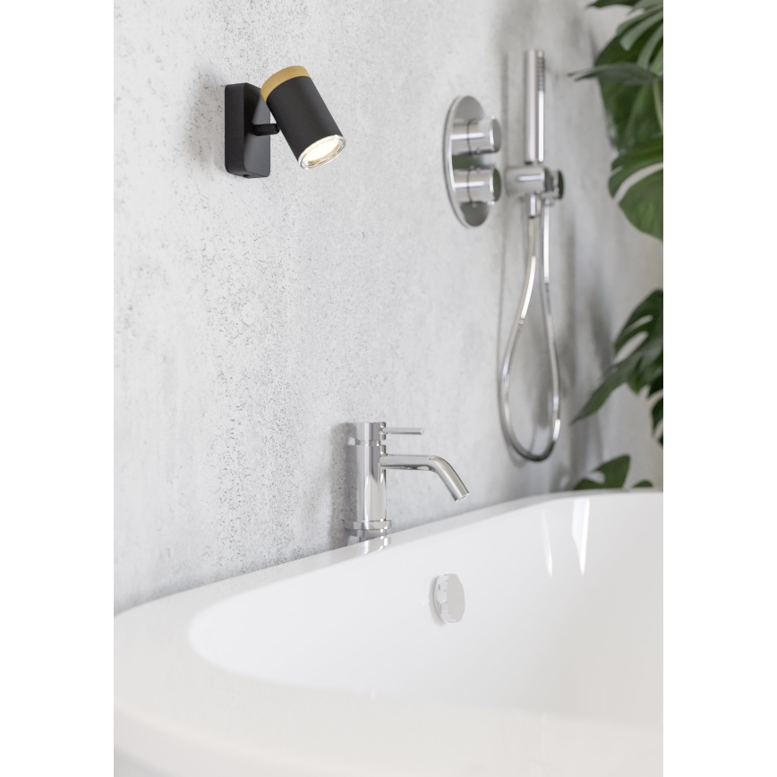 Eglo - Badezimmer-Wandspot 1xGU10/3W/230V IP44 schwarz/beige