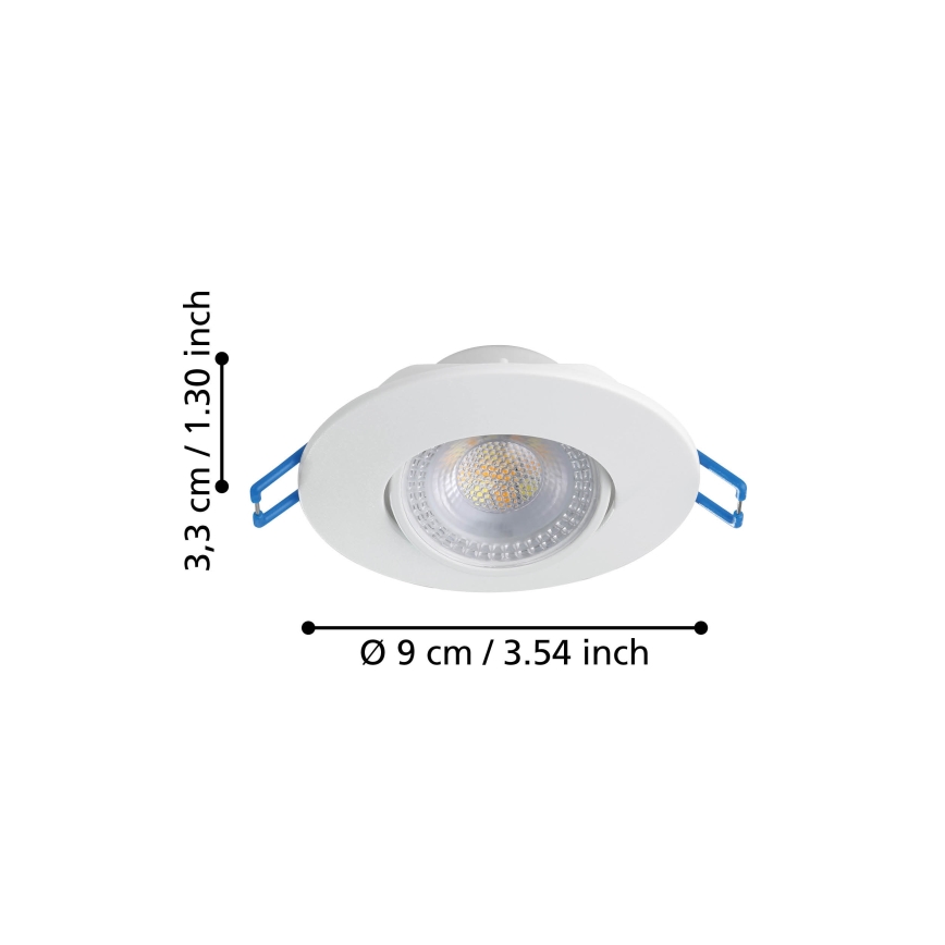 Eglo - Set 7x LED faretti da incasso LED/4,9W/230V 2700/4000/6500K Ø 9 cm bianco