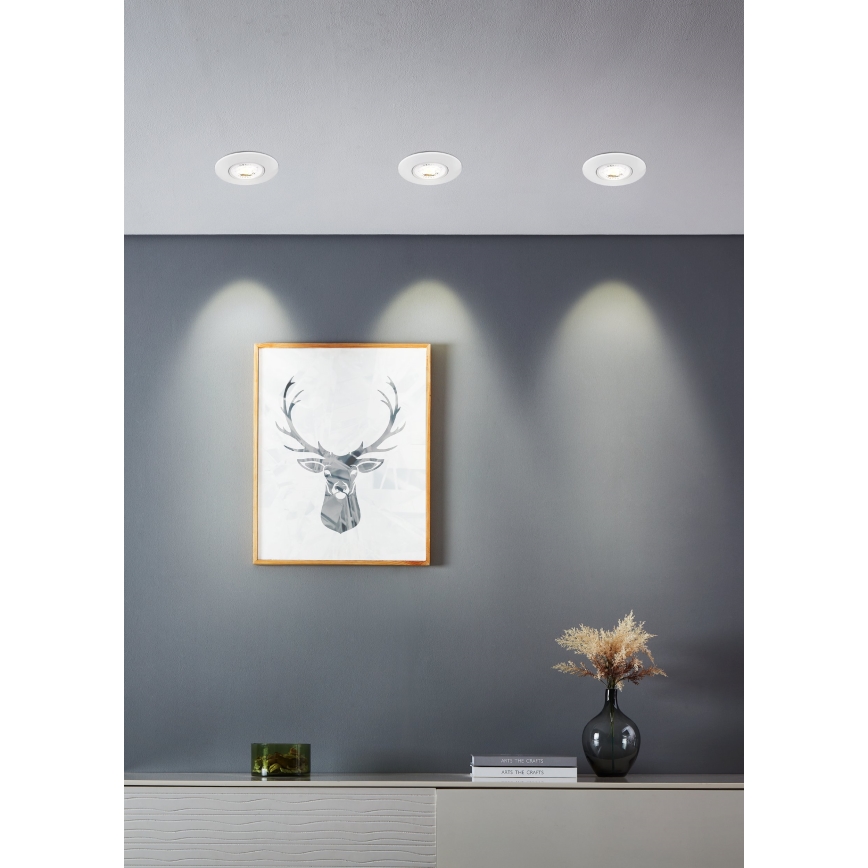 Eglo - Lot de 10 spots encastrables LED, 4,9 W, 230 V, 2700/4000/6500 K, Ø 9 cm, blanc