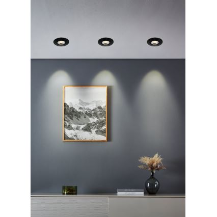 Eglo - Set 7x faretto da incasso LED/4,9W/230V 2700/4000/6500K Ø 9 cm nero