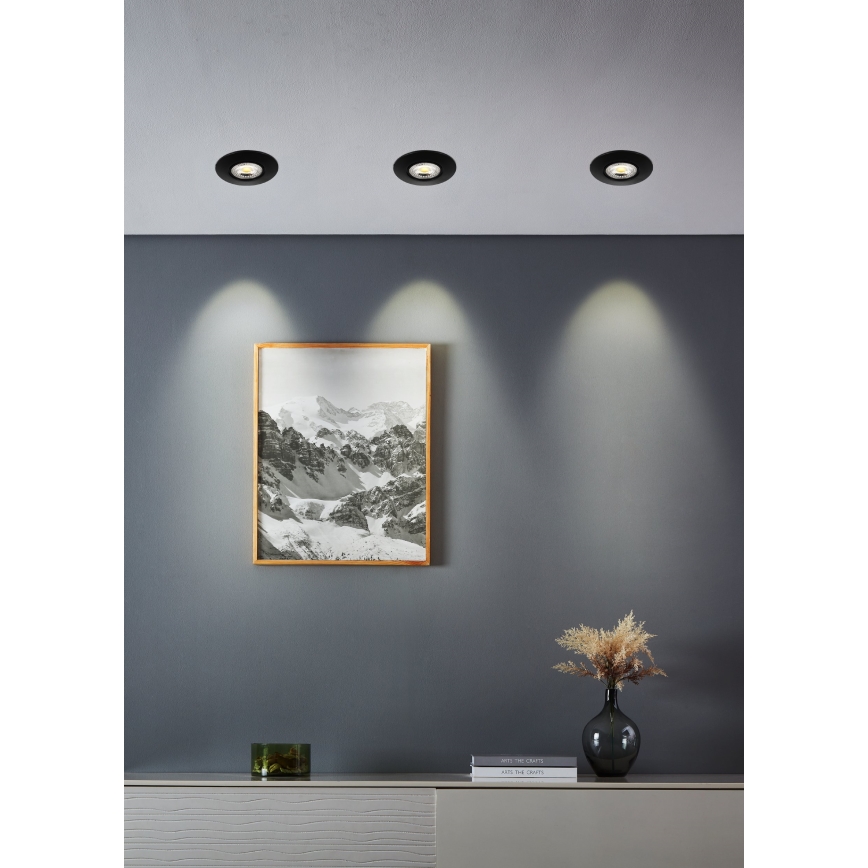 Eglo - Set 7x faretto da incasso LED/4,9W/230V 2700/4000/6500K Ø 9 cm nero