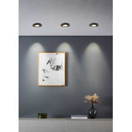 Eglo - Lot de 5 spots encastrés LED/4,9 W/230 V 2700/4000/6500 K Ø 9 cm chrome mat