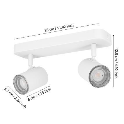 Eglo - Badezimmer-Spot 2x GU10/5W/230 V IP44 weiß