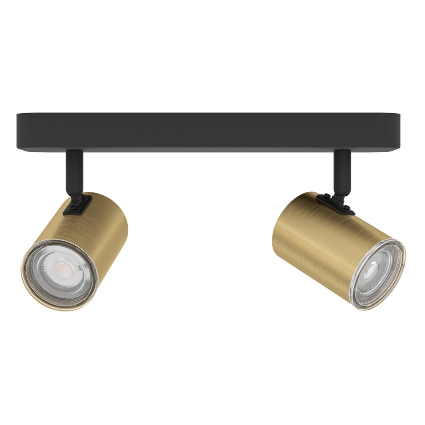 Eglo - Badezimmer-Spot 2xGU10/5W/230V IP44 schwarz/gold