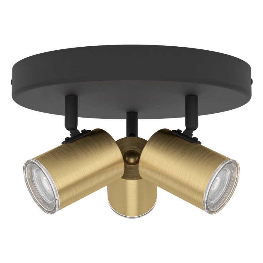 Eglo - Badezimmer-Spotleuchte 3xGU10/5W/230V IP44 schwarz/gold