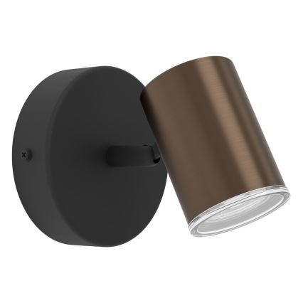 Eglo - Faretto da parete per bagno 1xGU10/5W/230V IP44 nero/marrone