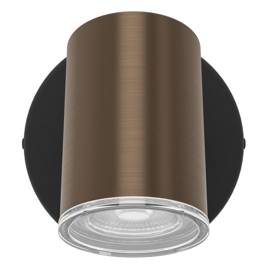 Eglo - Faretto da parete per bagno 1xGU10/5W/230V IP44 nero/marrone