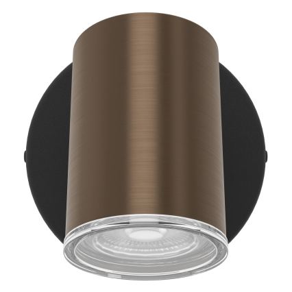 Eglo - Spot mural pour salle de bains 1xGU10/5W/230V IP44 noir/marron