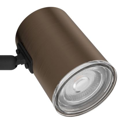 Eglo - Spot mural pour salle de bains 1xGU10/5W/230V IP44 noir/marron