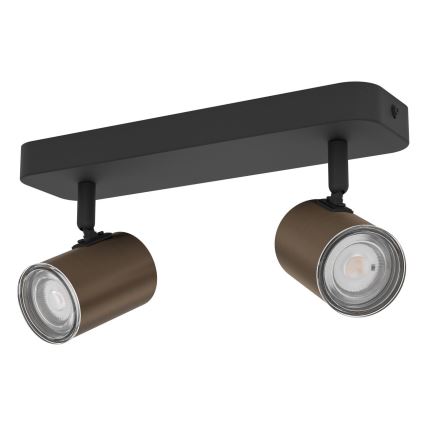 Eglo - Badezimmer-Spotleuchte 2xGU10/5W/230V IP44 schwarz/braun