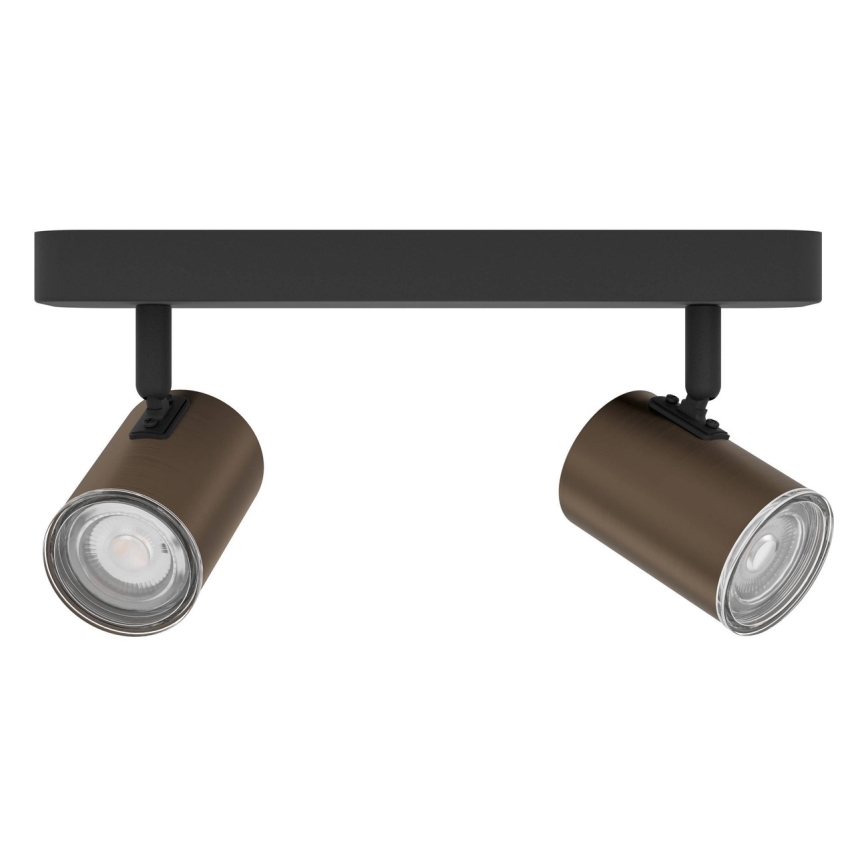 Eglo - Spot de salle de bains 2xGU10/5W/230V IP44 noir/marron