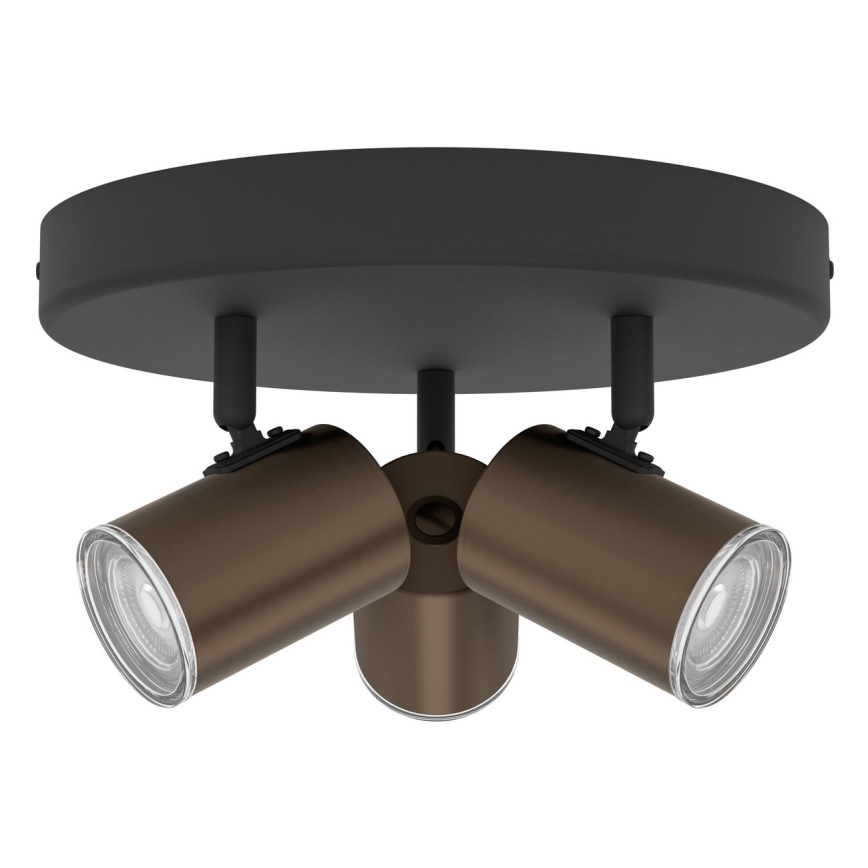 Eglo - Spot de salle de bains 3xGU10/5W/230V IP44 noir/marron