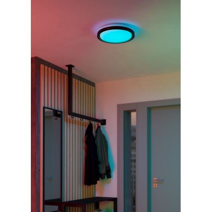 Eglo 300684 - Plafoniera dimmerabile LED RGBW MALERAMARA-Z LED/14W/230V 2700-6500K Ø 35,7 cm nero/oro + telecomando