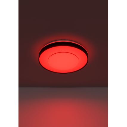 Eglo 300688 - Plafonnier LED RGBW dimmable MONTERIGGIONI-Z LED/18,5W/230V 2700-6500K Ø 38,4 cm noir + télécommande