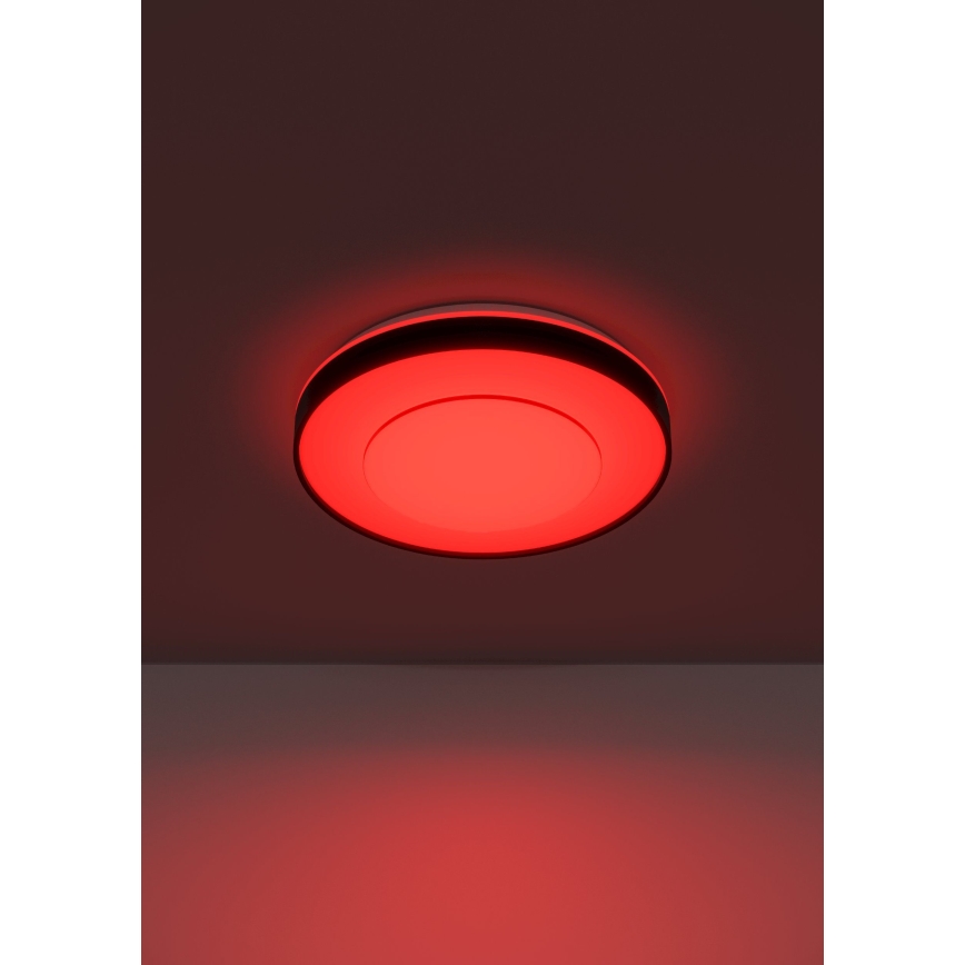 Eglo 300688 - Plafonnier LED RGBW dimmable MONTERIGGIONI-Z LED/18,5W/230V 2700-6500K Ø 38,4 cm noir + télécommande