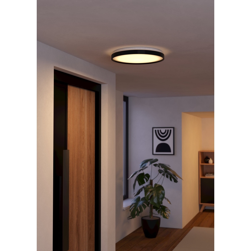 Eglo 300692 - LED RGBW Plafoniera dimmerabile MOZONCILLO-Z LED/28,3W/230V 2700-6500K Ø 48,4 cm nera + telecomando