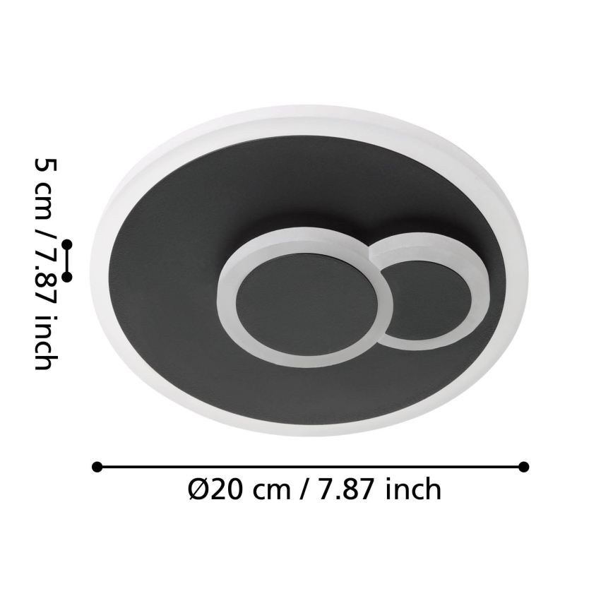 Eglo - Plafonnier LED LED/7,8W/230V d. 20 cm noir