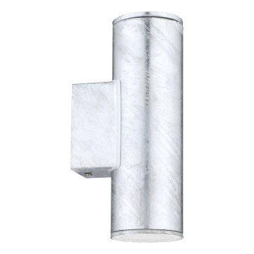 Eglo 30911 - Applique da esterno a LED RIGA 2xGU10/2,8W/230V IP44 argento