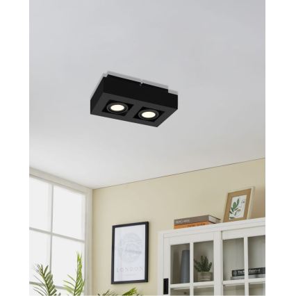 Eglo 31063 - Faretto LED MENDOZA 2xLED/4,7W/230V 3000K nero