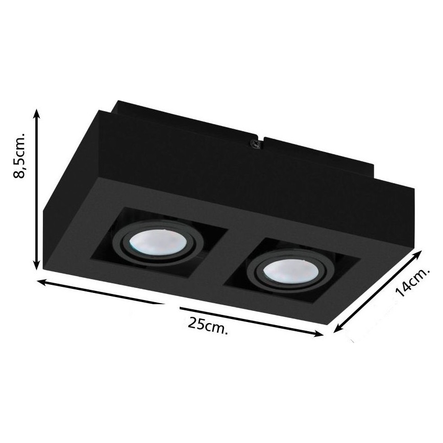 Eglo 31063 - Spot LED MENDOZA 2xLED/4,7W/230V 3000K noir